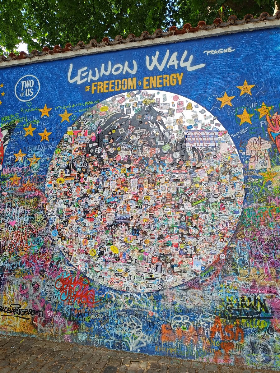 John Lennon Wall Prague 2024 Freedom Energy mural