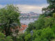 View to the Vltava the river and briges of Prague from Vysegrad